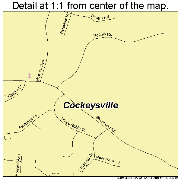 Cockeysville, Maryland road map detail