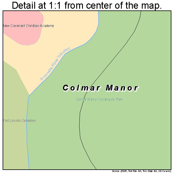 Colmar Manor, Maryland road map detail