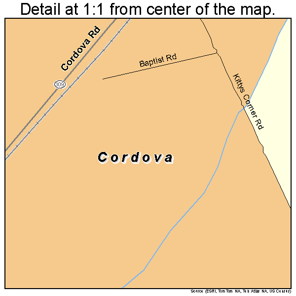 Cordova, Maryland road map detail