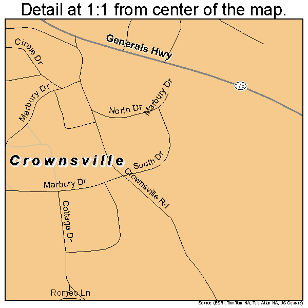 Crownsville, Maryland road map detail