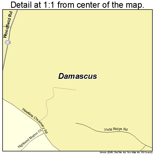 Damascus, Maryland road map detail