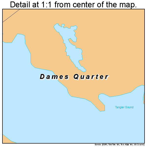 Dames Quarter, Maryland road map detail
