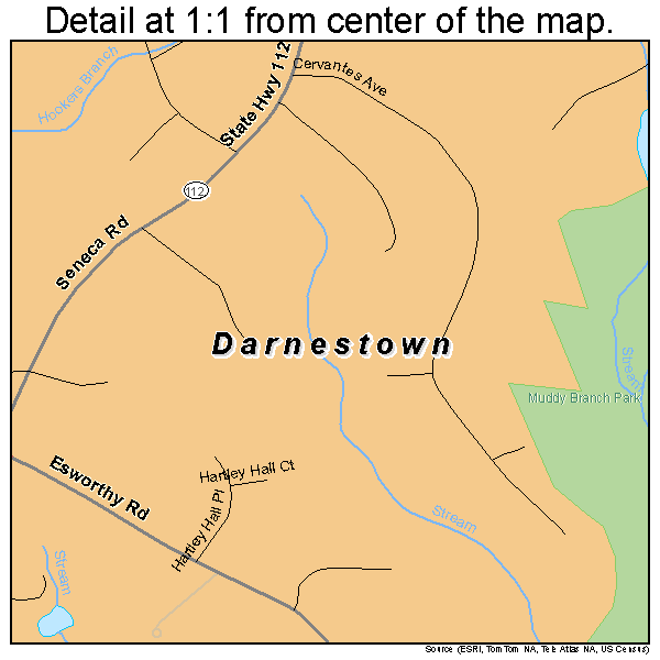 Darnestown, Maryland road map detail