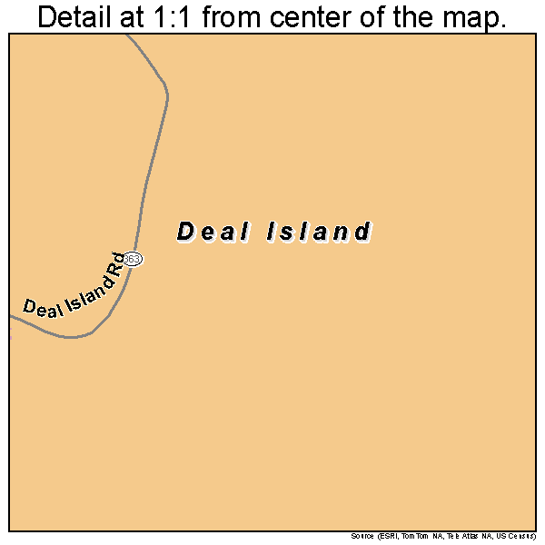 Deal Island, Maryland road map detail