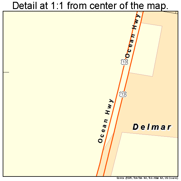 Delmar, Maryland road map detail
