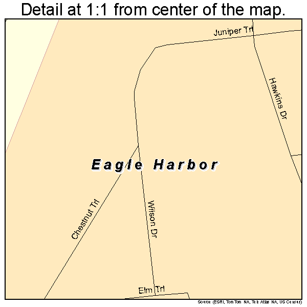 Eagle Harbor, Maryland road map detail