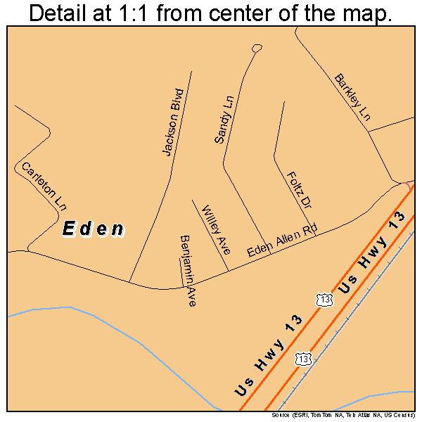 Eden, Maryland road map detail