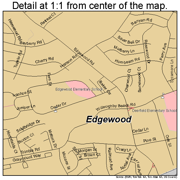 Edgewood, Maryland road map detail