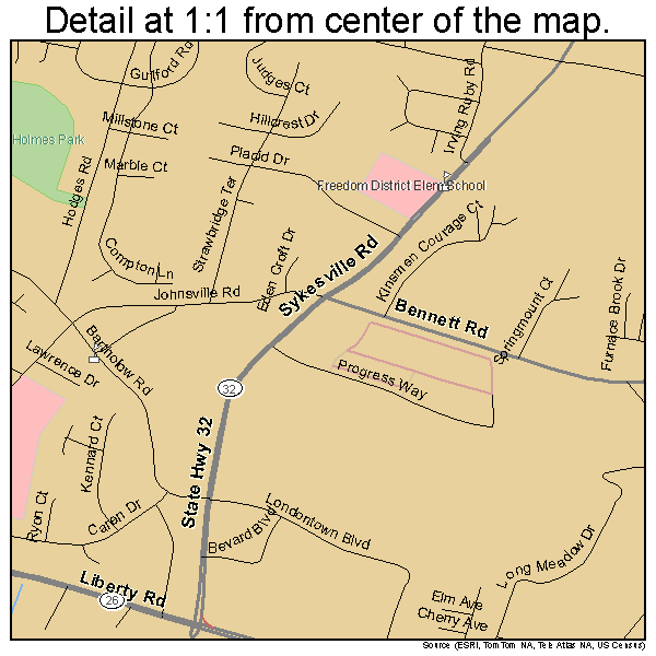 Eldersburg, Maryland road map detail