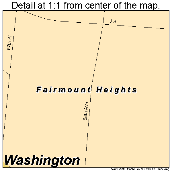 Fairmount Heights, Maryland road map detail