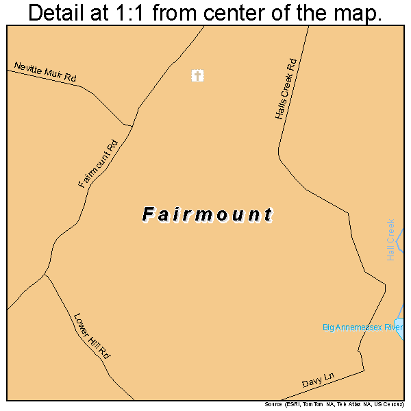 Fairmount, Maryland road map detail