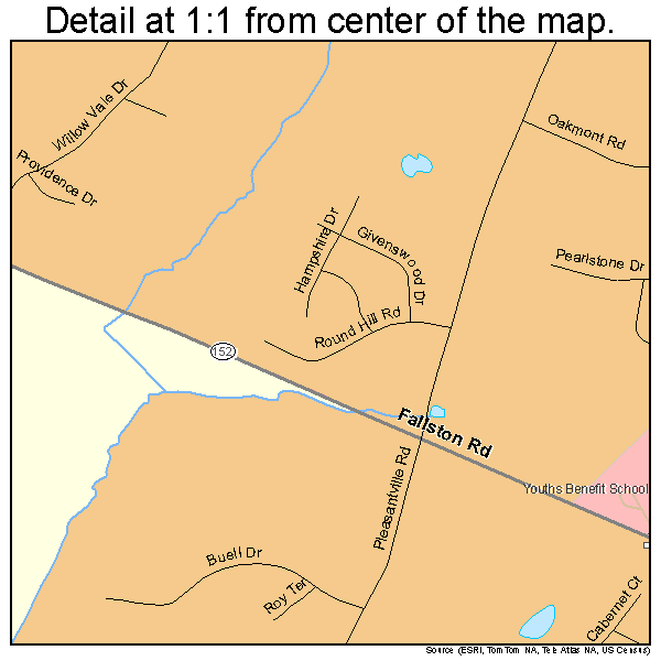 Fallston, Maryland road map detail