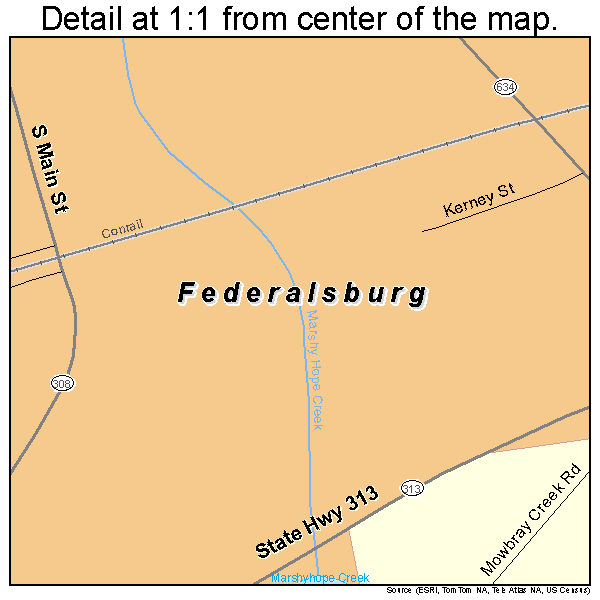 Federalsburg, Maryland road map detail