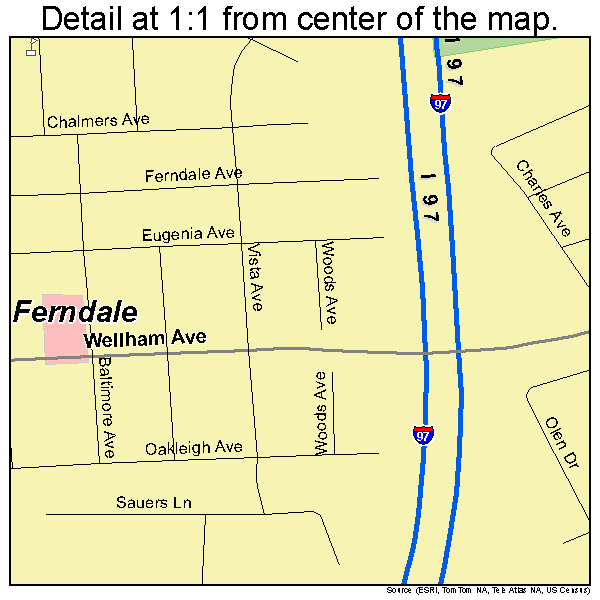 Ferndale, Maryland road map detail