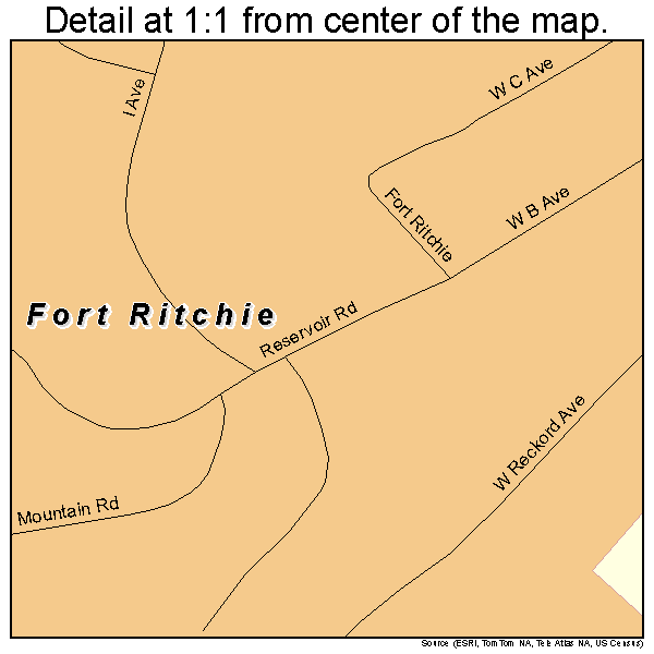 Fort Ritchie, Maryland road map detail