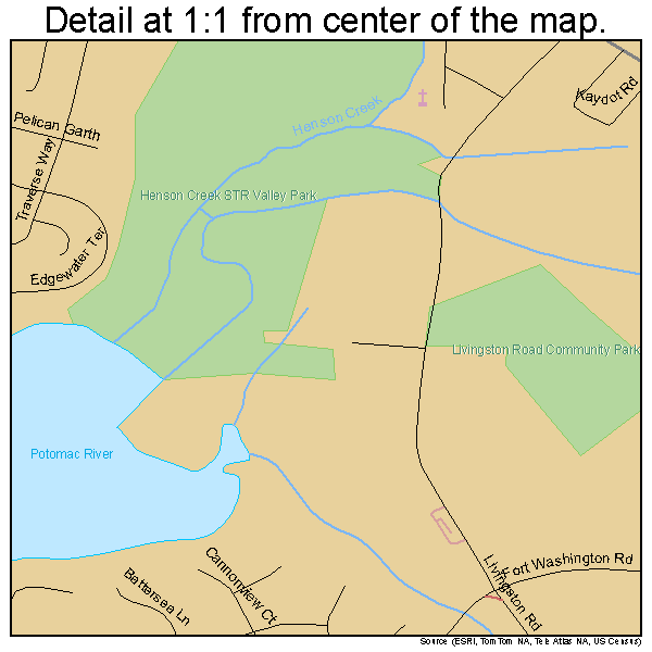 Fort Washington, Maryland road map detail