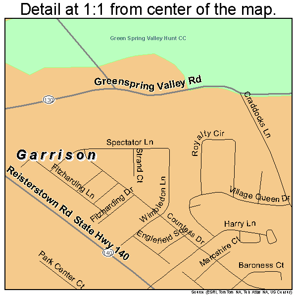 Garrison, Maryland road map detail