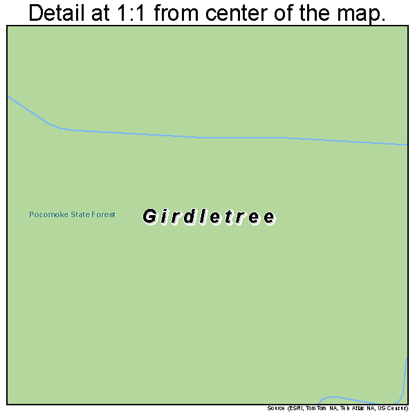 Girdletree, Maryland road map detail