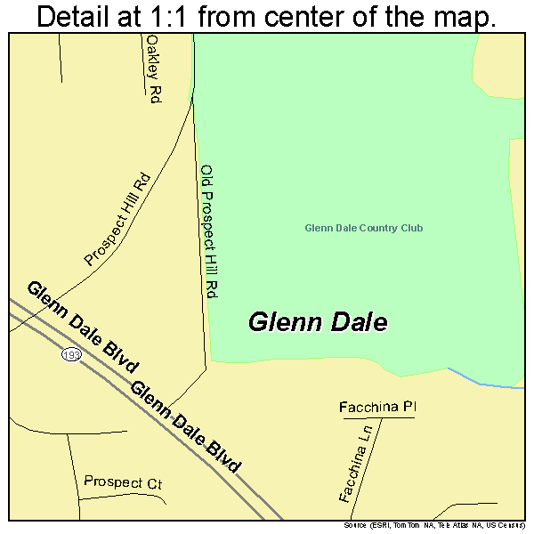 Glenn Dale, Maryland road map detail