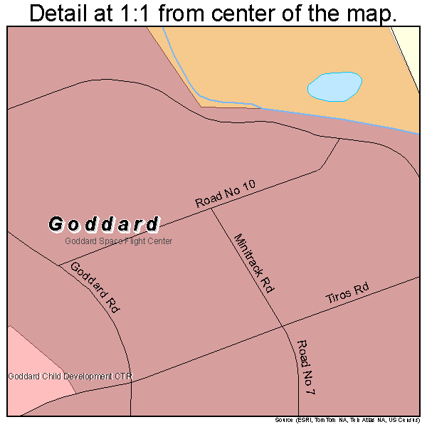Goddard, Maryland road map detail