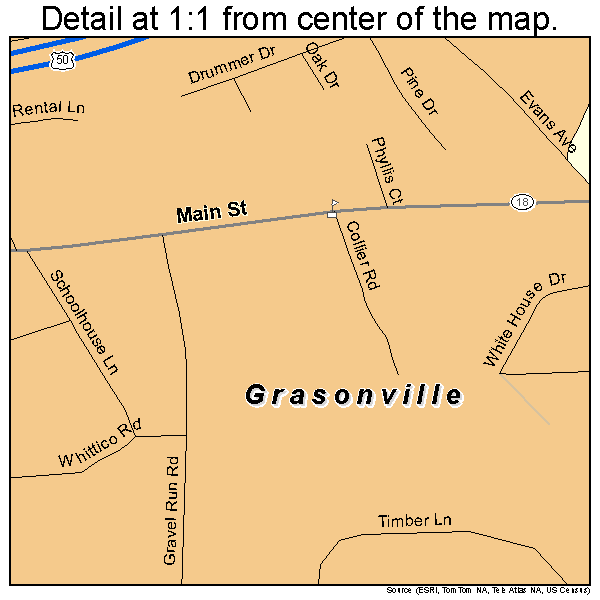 Grasonville, Maryland road map detail
