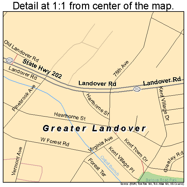 Greater Landover, Maryland road map detail
