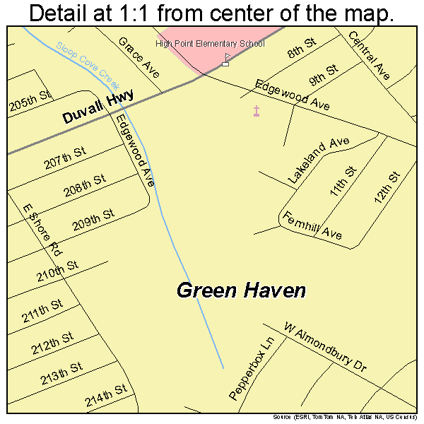 Green Haven, Maryland road map detail