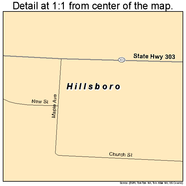 Hillsboro, Maryland road map detail