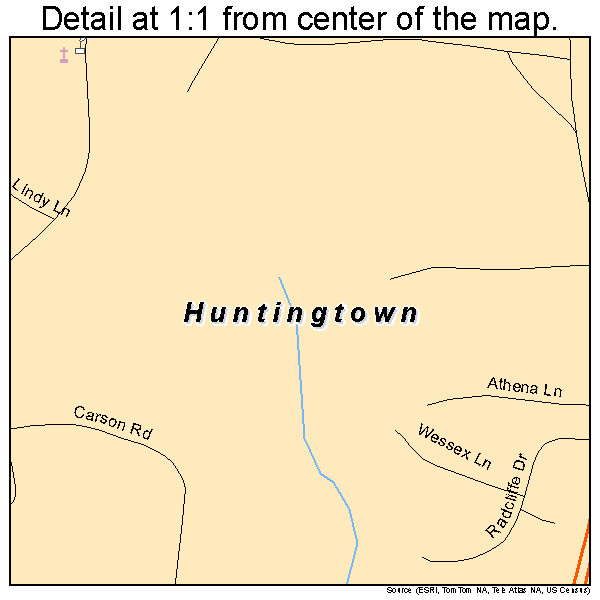 Huntingtown, Maryland road map detail