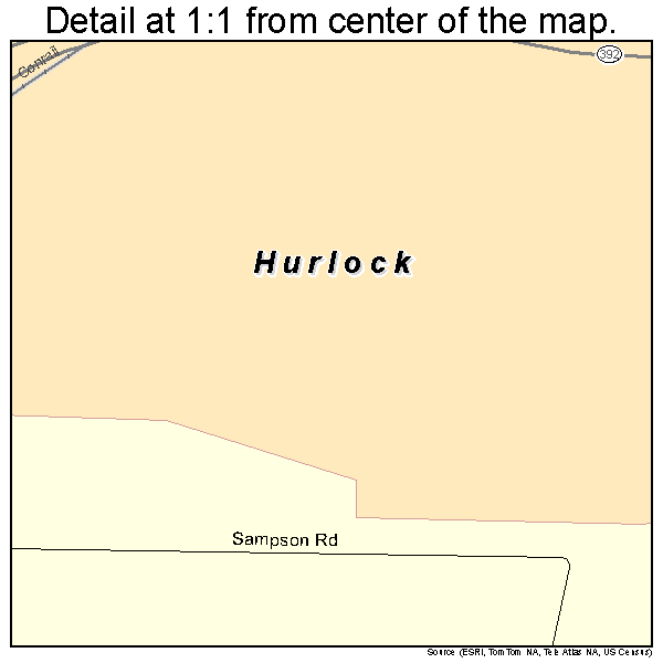 Hurlock, Maryland road map detail