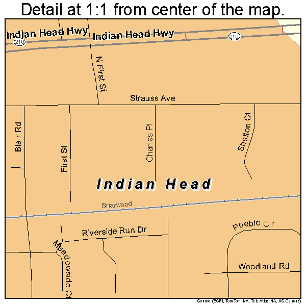 Indian Head, Maryland road map detail