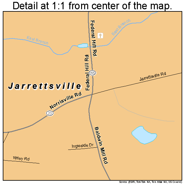 Jarrettsville, Maryland road map detail