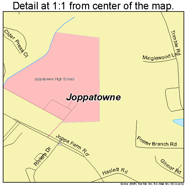 Joppatowne, Maryland road map detail