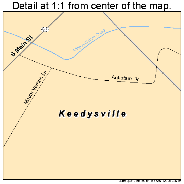 Keedysville, Maryland road map detail