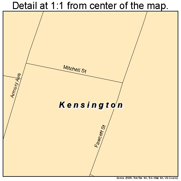 Kensington, Maryland road map detail
