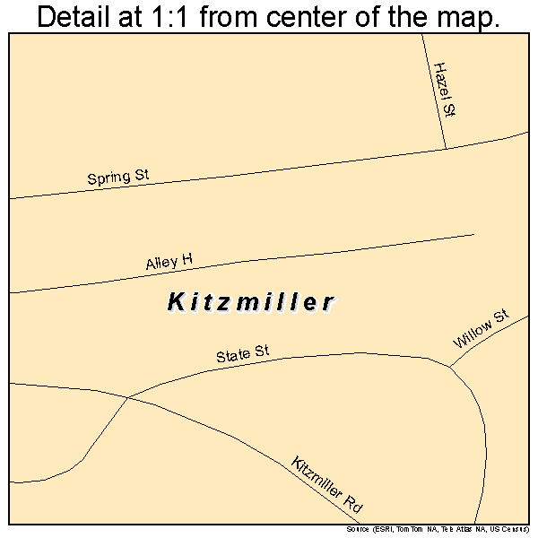 Kitzmiller, Maryland road map detail