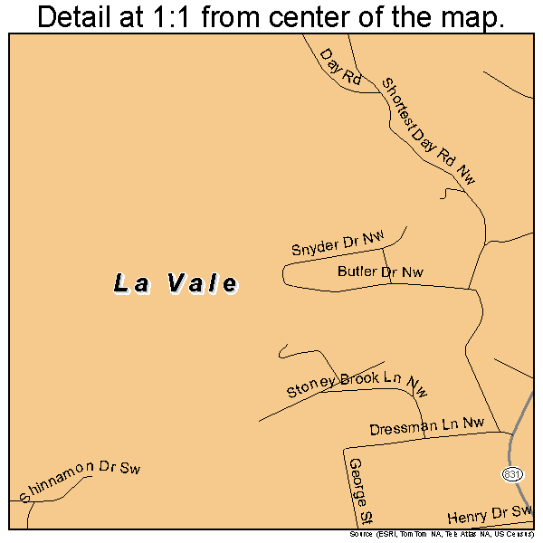 La Vale, Maryland road map detail