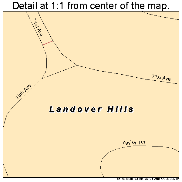 Landover Hills, Maryland road map detail