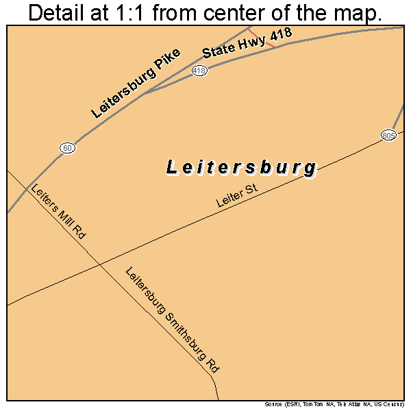 Leitersburg, Maryland road map detail