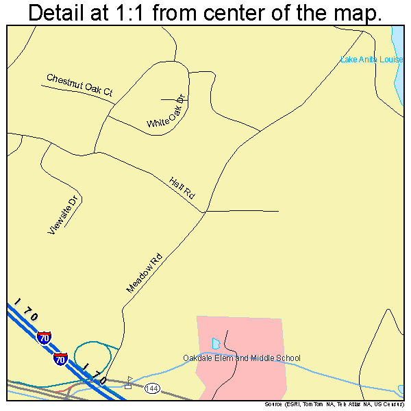 Linganore-Bartonsville, Maryland road map detail