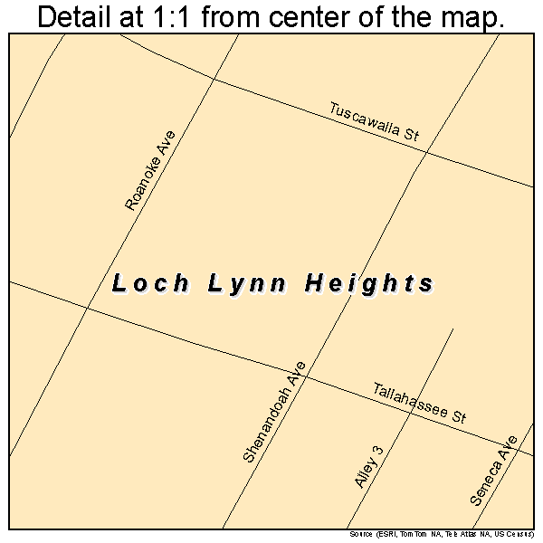 Loch Lynn Heights, Maryland road map detail