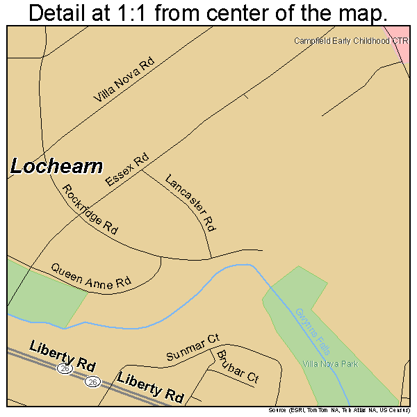 Lochearn, Maryland road map detail