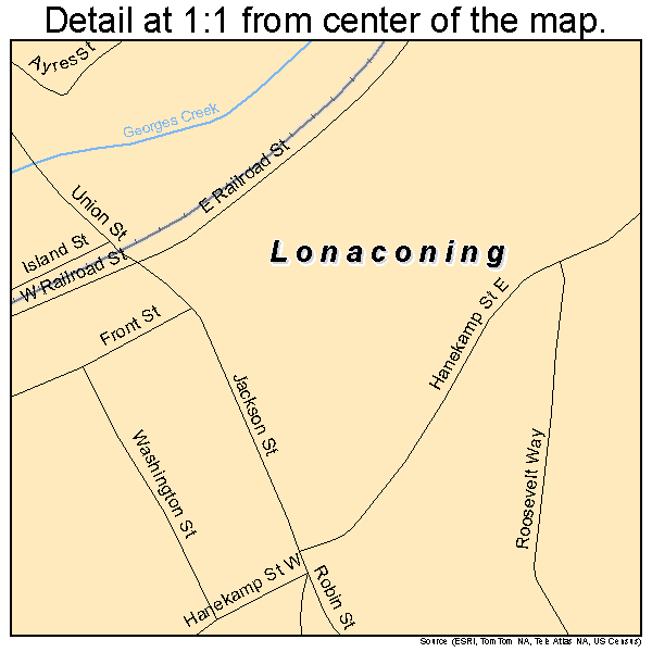 Lonaconing, Maryland road map detail