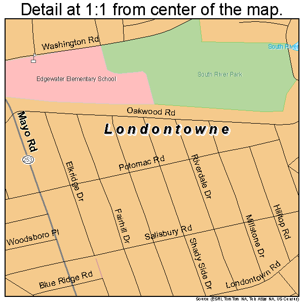 Londontowne, Maryland road map detail
