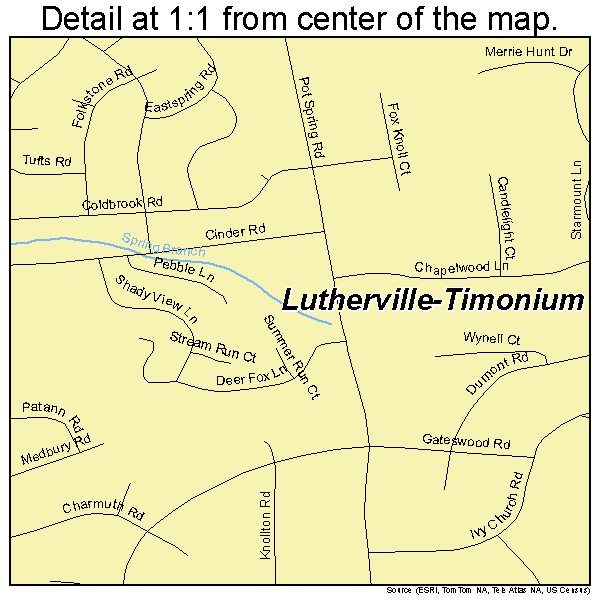 Lutherville-Timonium, Maryland road map detail