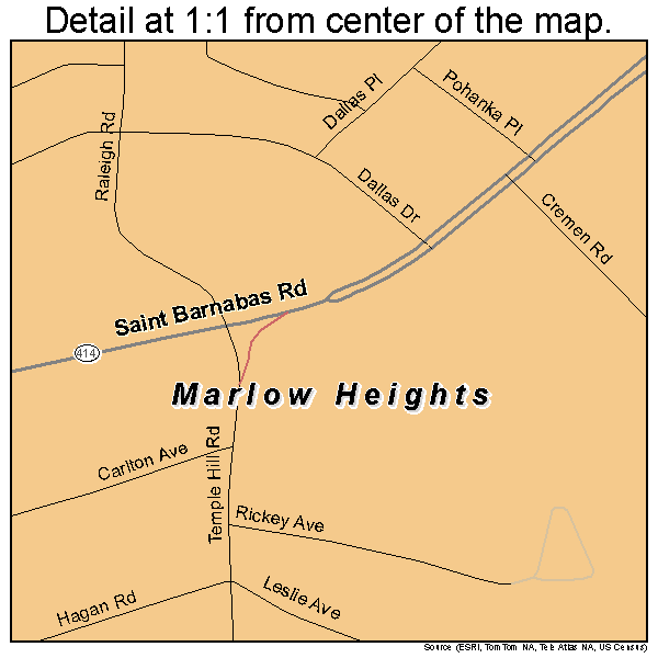Marlow Heights, Maryland road map detail