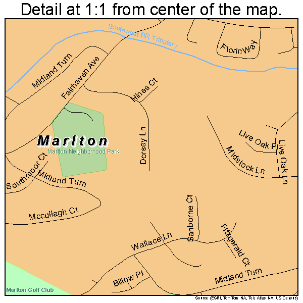 Marlton, Maryland road map detail