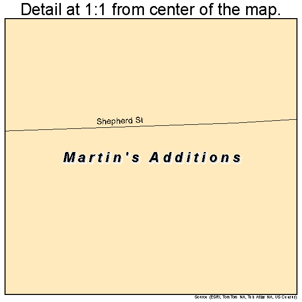 Martin's Additions, Maryland road map detail