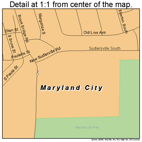 Maryland City, Maryland road map detail