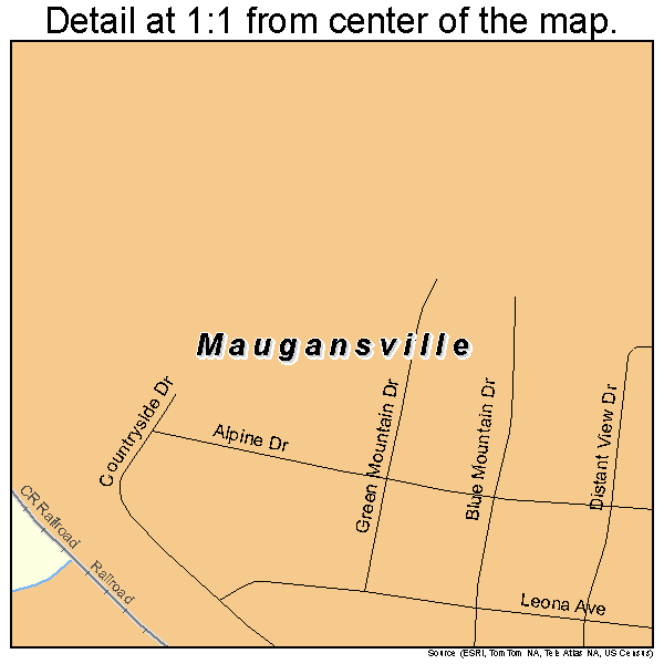 Maugansville, Maryland road map detail